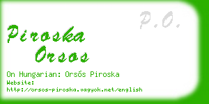 piroska orsos business card