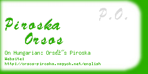 piroska orsos business card